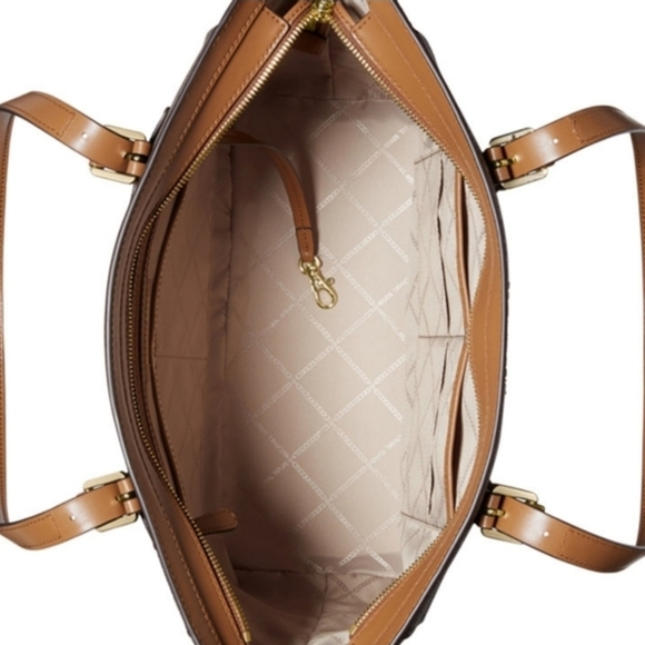 Michael Kors Aria Large Brown Logo Tote Bag - Picture 6 of 11